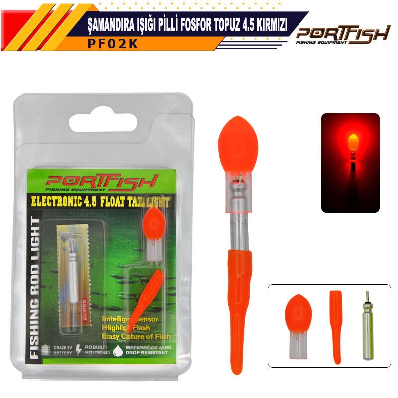 Portfish Pilli Fosfor  Topuz 4,5 Kırmızı