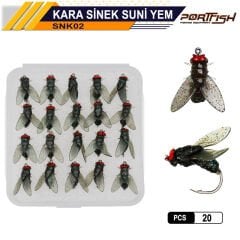 Portfish Sinek Suni Yem Siyah 20 Adetli