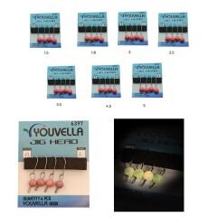 Youvella 6397 Mafsallı LRF Jig Head Pink Glow Head 4'lü Paket