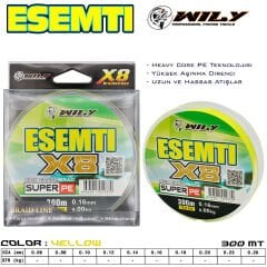 Wily Esenti 8 Kat İp Misina 300 mt Sarı