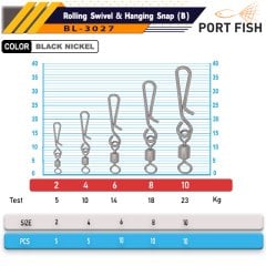 Portfish BL-3027 Hızlı Değişim Fırdöndüsü