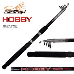 Portfish Hobby Teleskopik Fiber Olta Kamışı 300 cm 40-80 gr