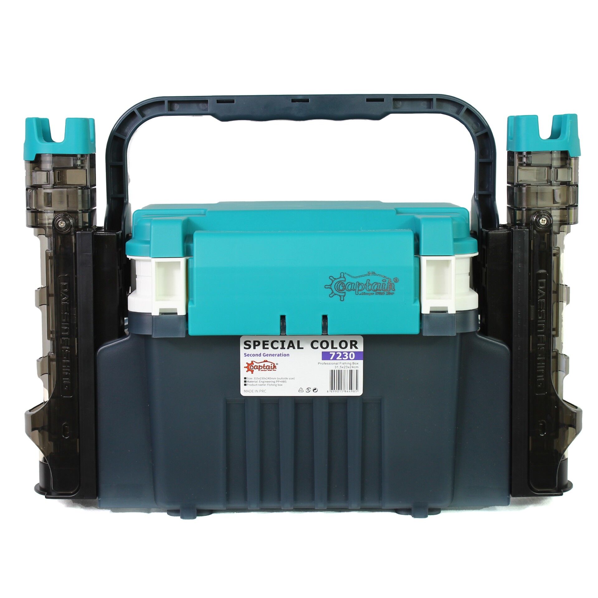 Captain 7230 Profesyonel Surf ve Spin Takım Çantası 2 Kamış Tutucu 31x23x24cm
